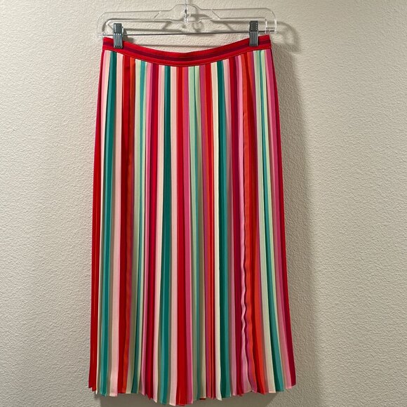 CREW Sunburst Watermelon (Rainbow) Vertical Stripe Pleated